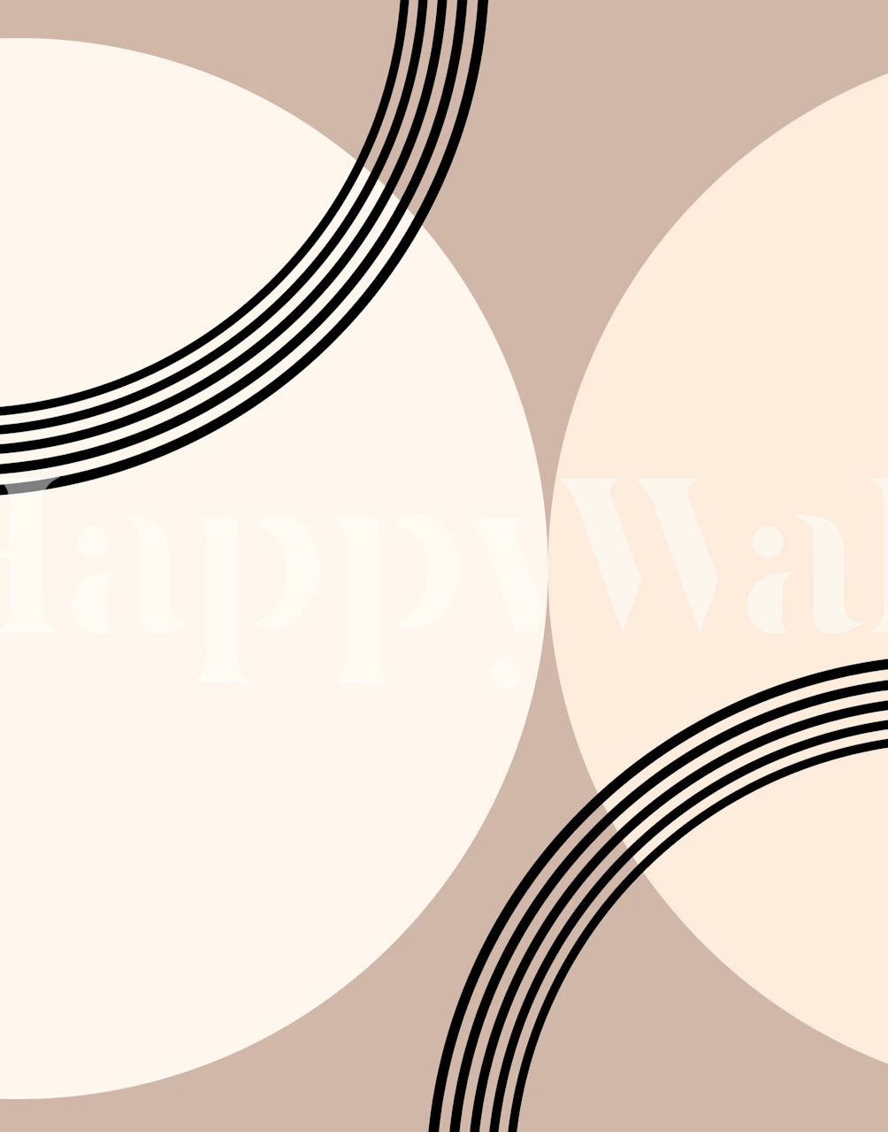 Minimalist abstract circle design in neutral colors for a wall mural
