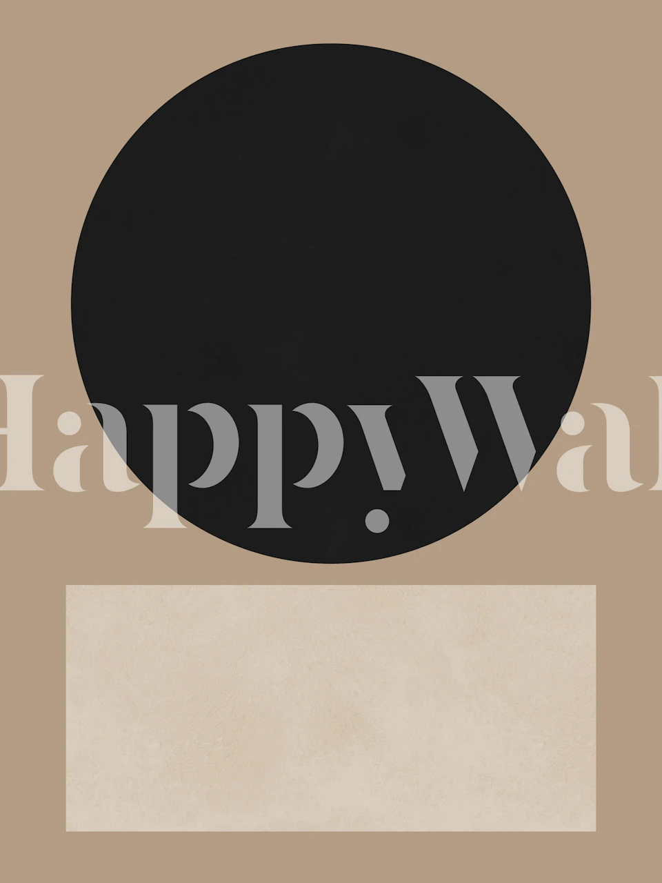 Black circle and beige rectangle on neutral background wallpaper