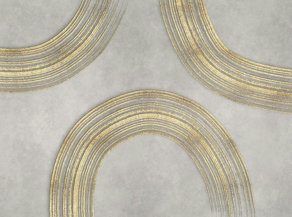 Rough Line Circles Golden Shine Modern Art