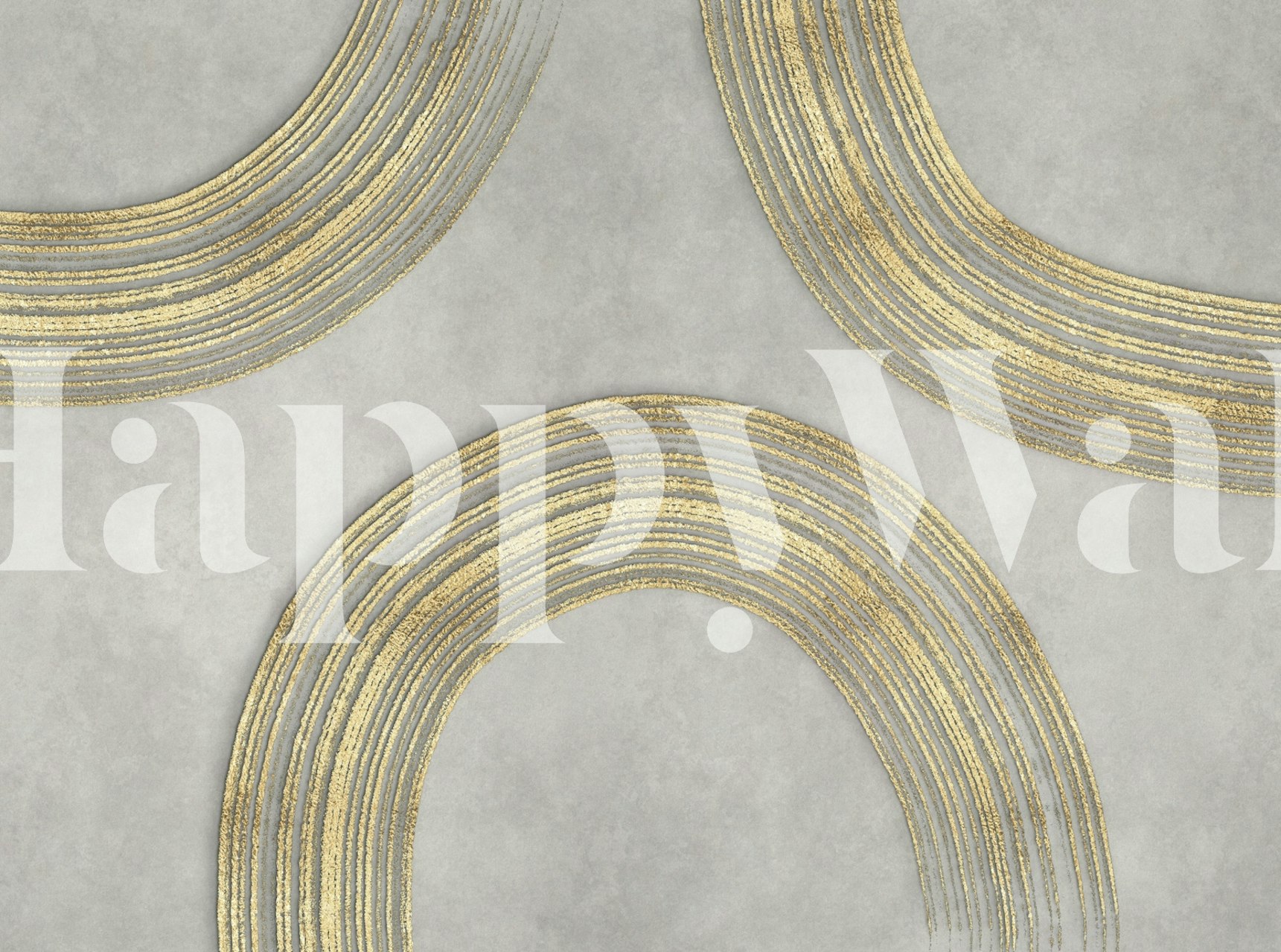 Papier peint cercles de lignes rugueuses avec éclat doré sur fond sourd