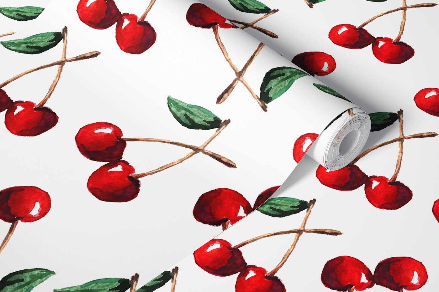 Watercolor Cherry wallpaper roll