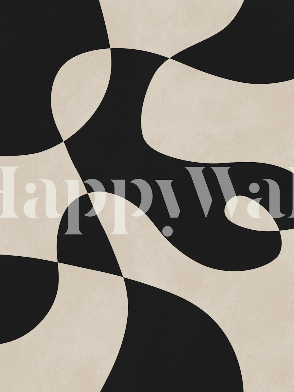Abstract black and white organic pattern wallpaper