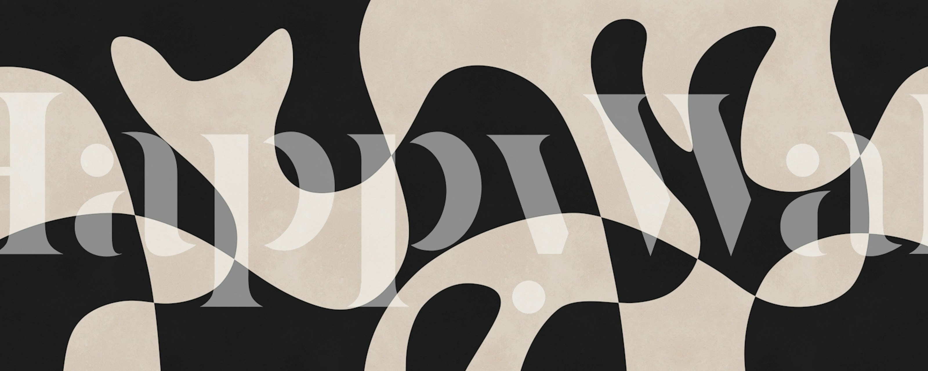 Black and white organic design ταπετσαρία στο δωμάτιο