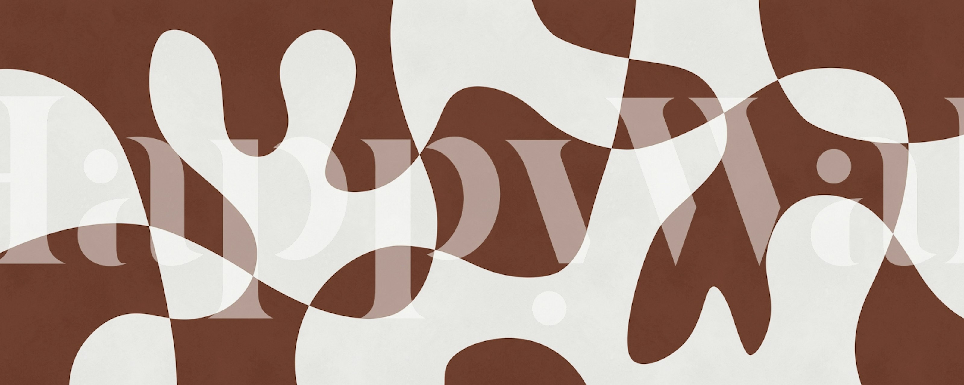 Brown and white organic shapes abstract wallpaper