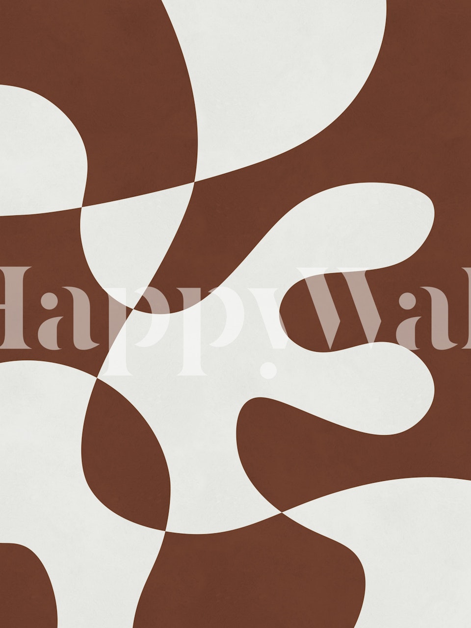 Carta da parati Brown and white organic design in una stanza