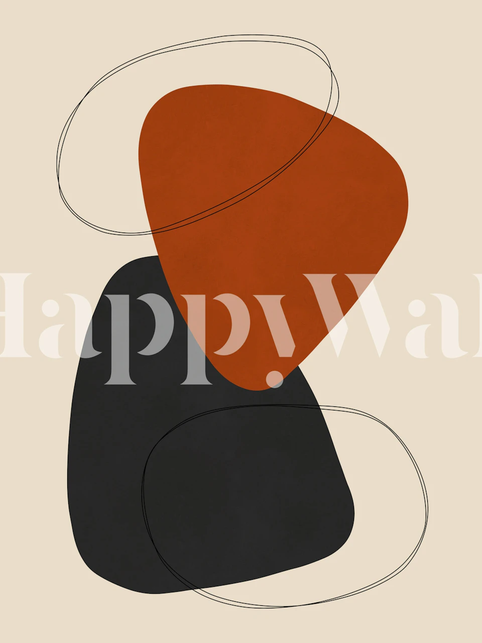 Shapes and lines 2 wallpaper in a modern room