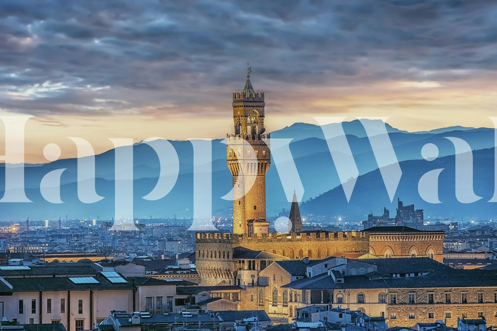 Florence architecture wallpaper in a room