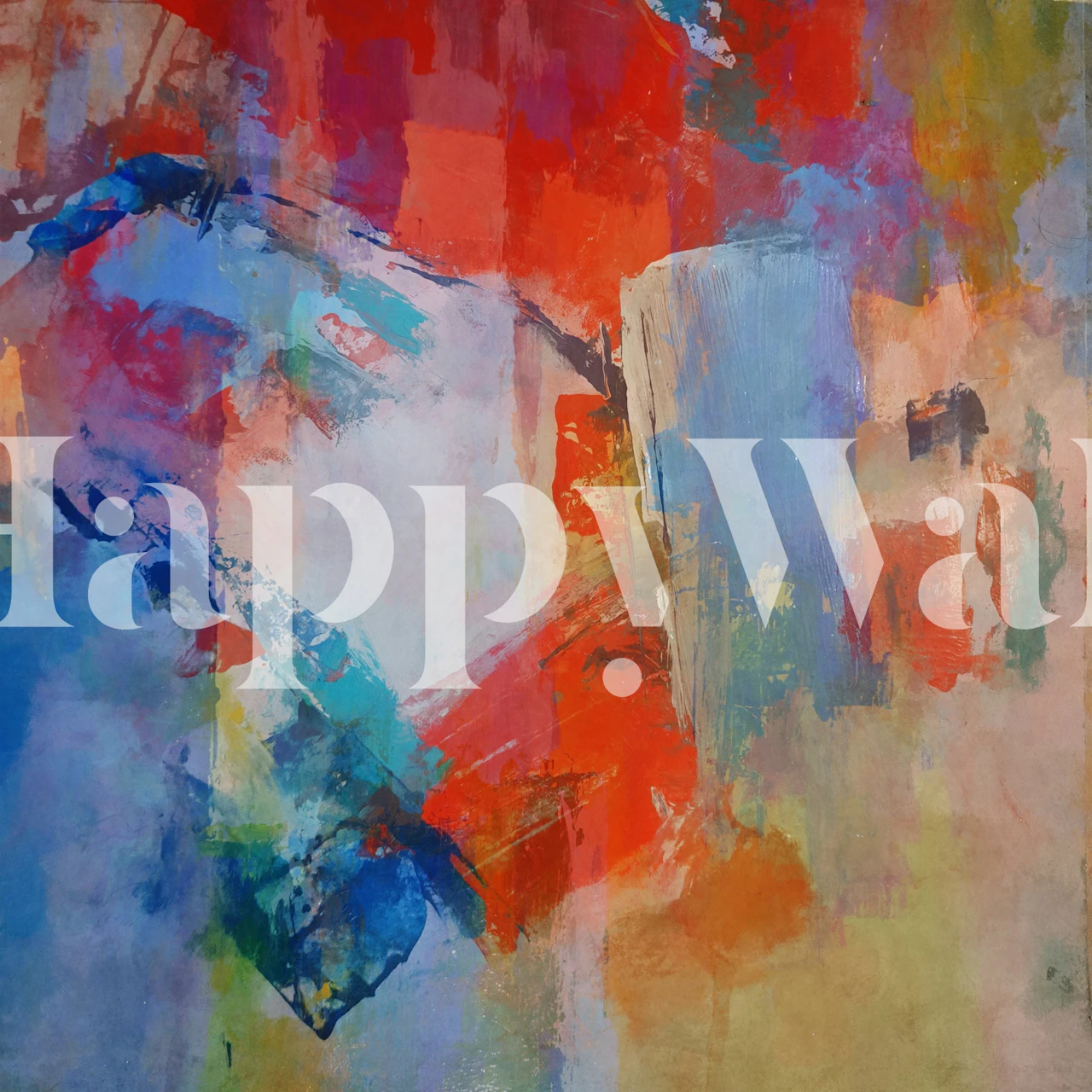 Colorful abstract brushstroke design in various hues wallpaper