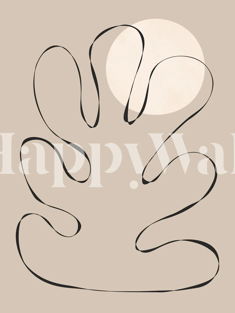 Abstract black line shapes with a light background wallpaper