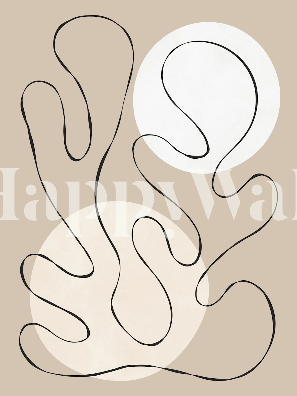 Organic floral behangontwerp in een kamer