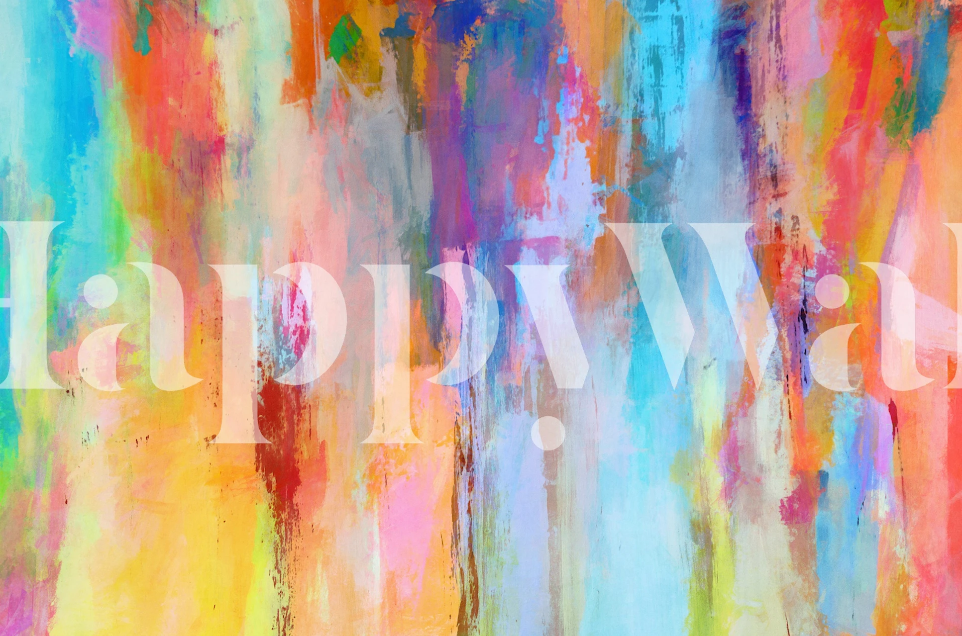 Colorful abstract brushstroke wallpaper with vibrant pink, blue, and yellow hues.