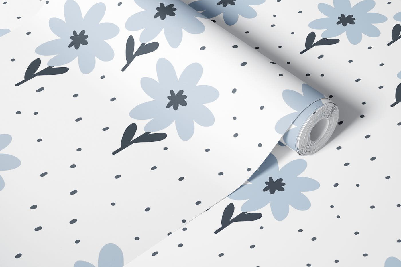 Blue Daisy wallpaper roll