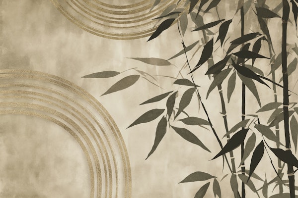 Bamboo Zen Garden Watercolor