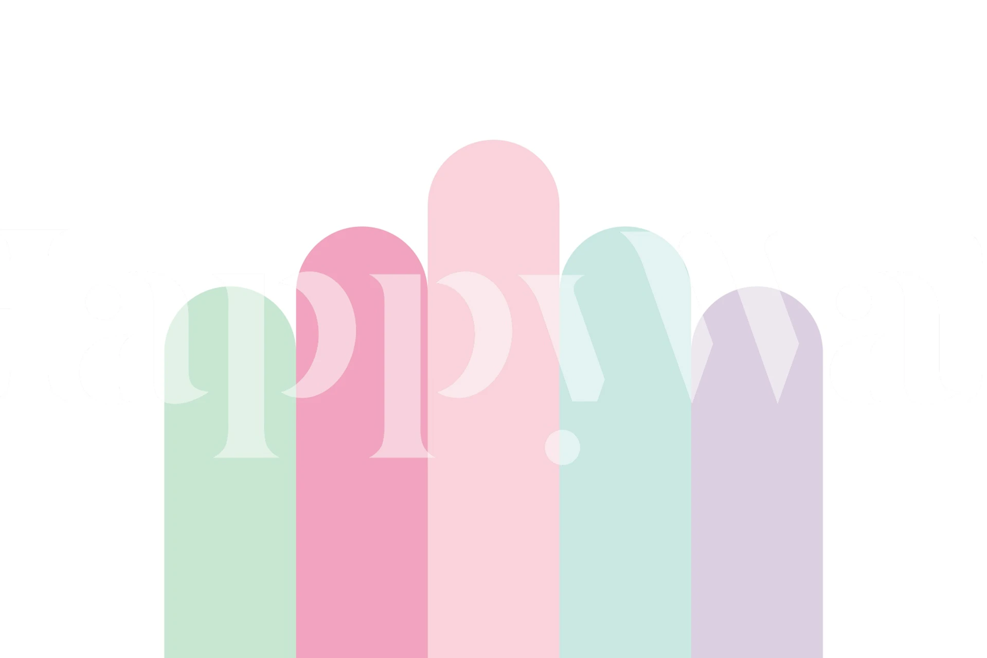 Pastel rainbow arches in soft colors: mint, pink, blue, purple wallpaper