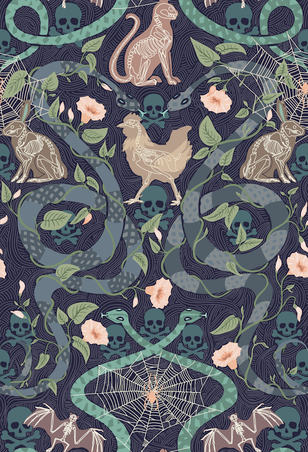 Gothic cottage dark blue