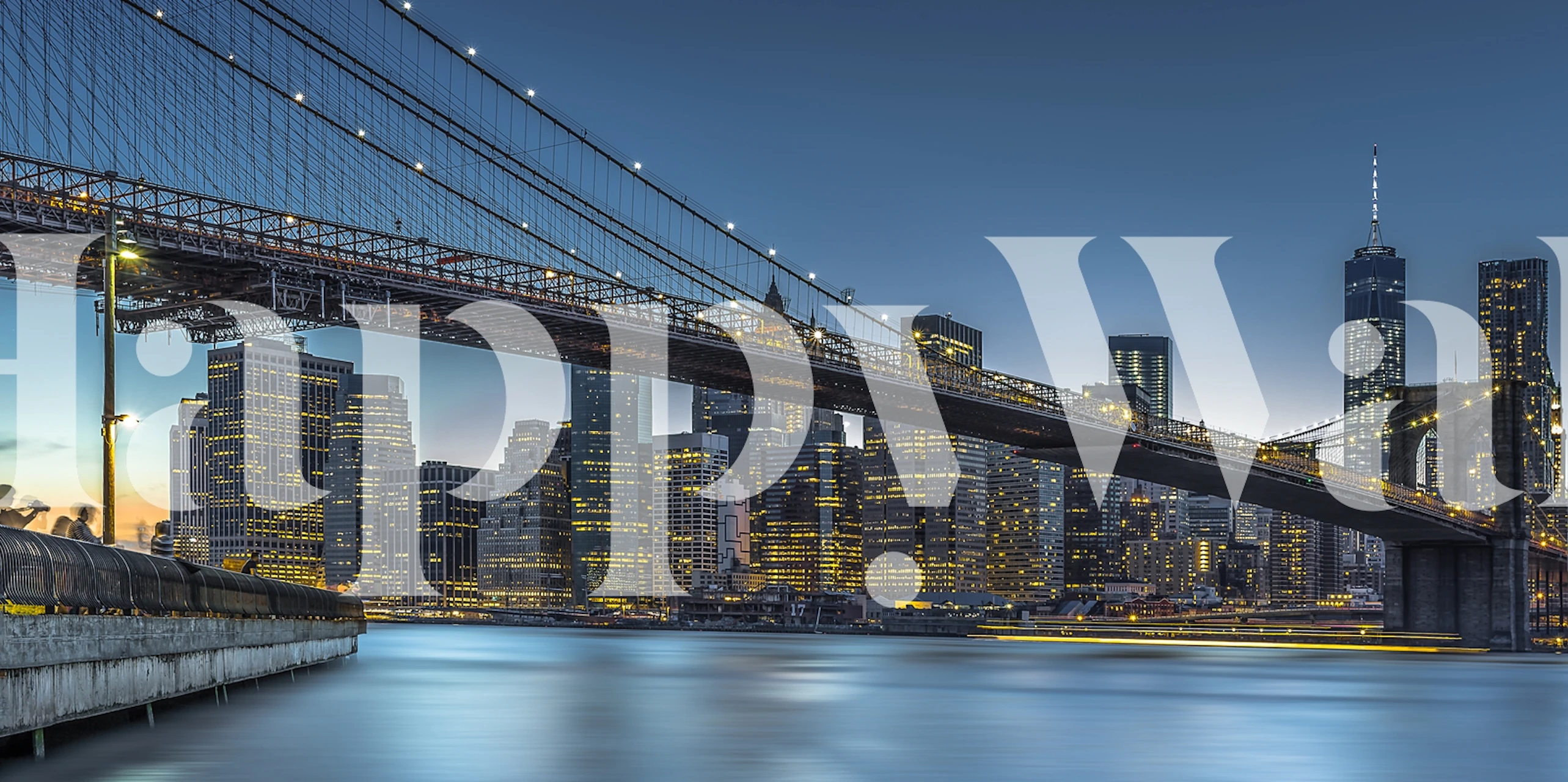 Achtergrond van de skyline van New York tijdens het blauwe uur