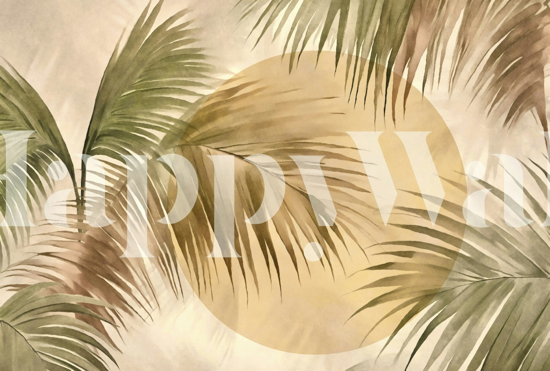 Tropical Paradise Palm Cove med palmblad och soluppgång