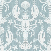 Scandi Blue Lobster with Anchor 1 - Large tapete