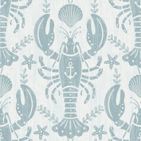 Scandi Blue Lobster with Anchor 2 - Large tapete