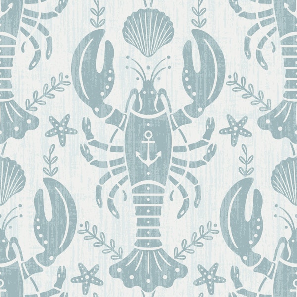 Scandi Blue Lobster with Anchor 2 - Large