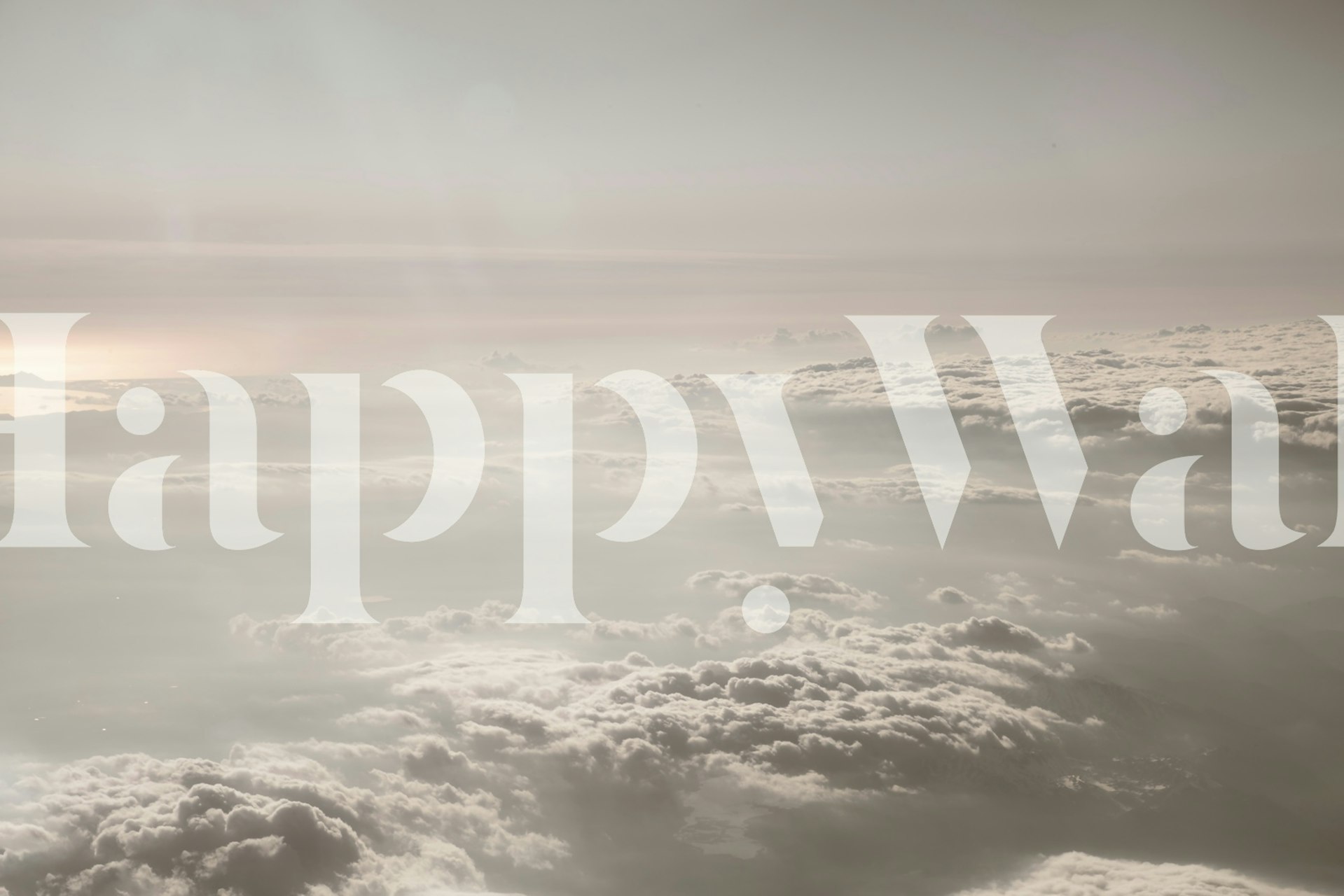 Dreamy clouds wallpaper in a room