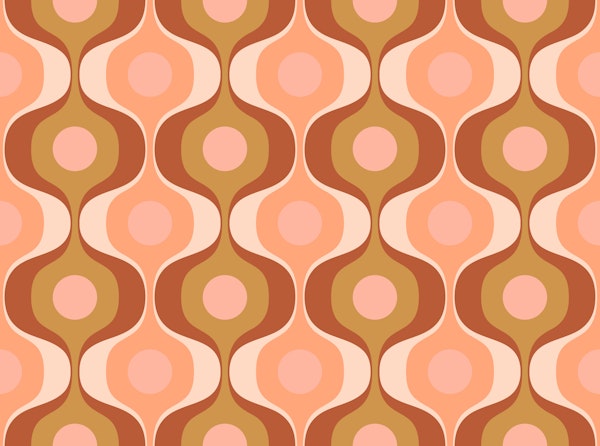Warm Retro Abstract Geo Waves