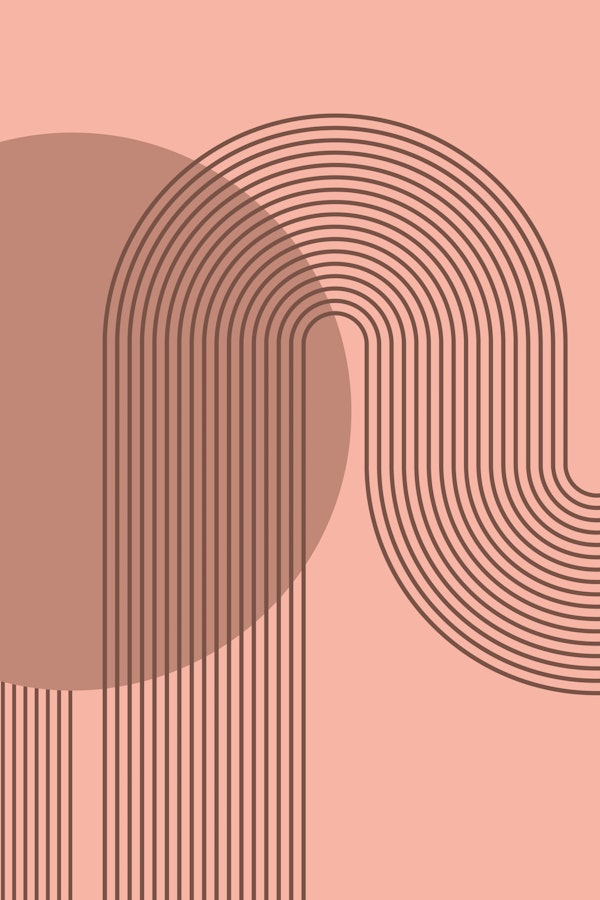 Peach Pink Funky Waves