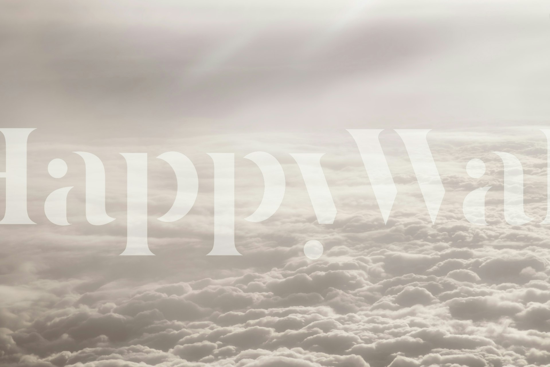 Dreamy clouds wallpaper in a modern room