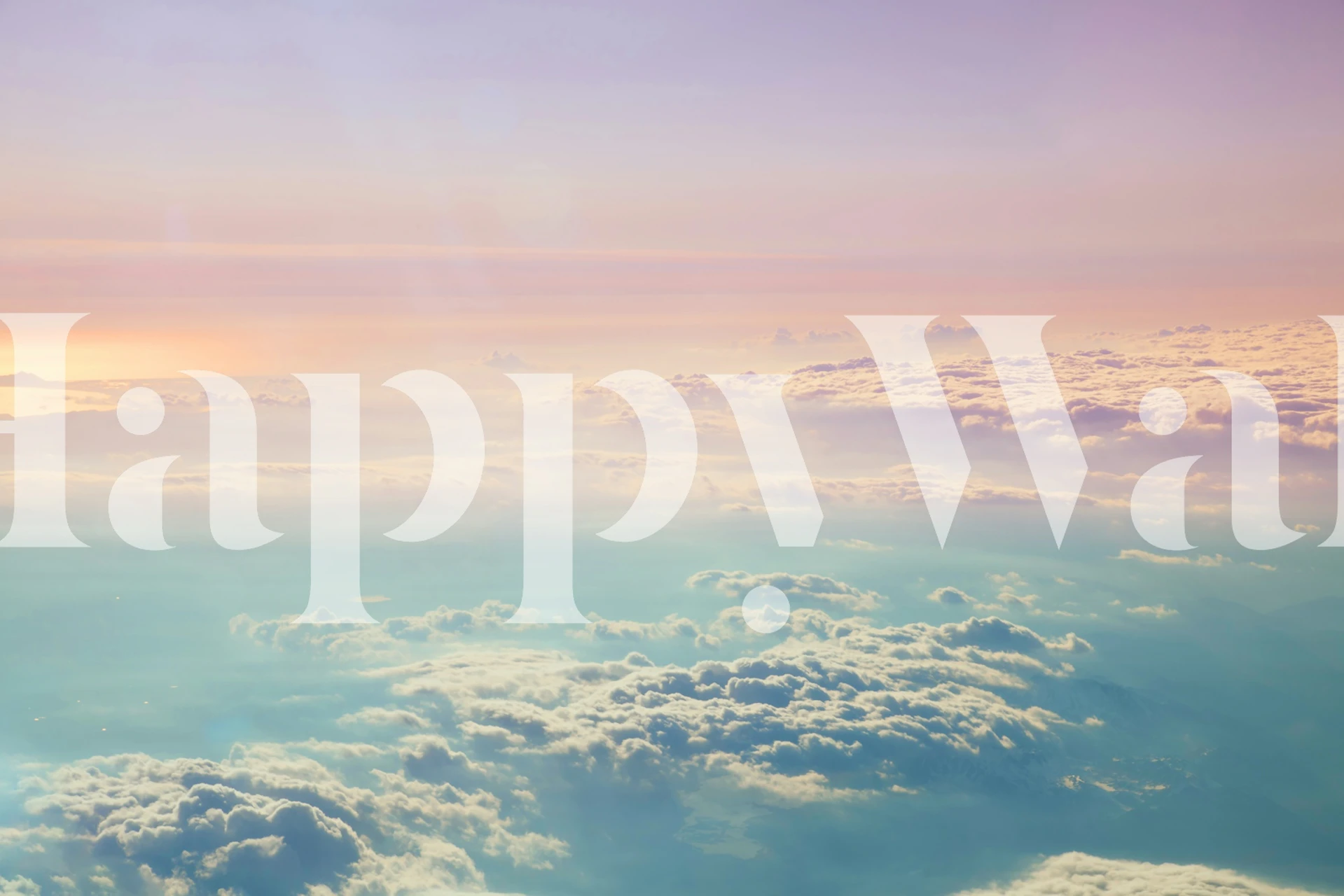 Dreamy clouds wallpaper in a cozy room