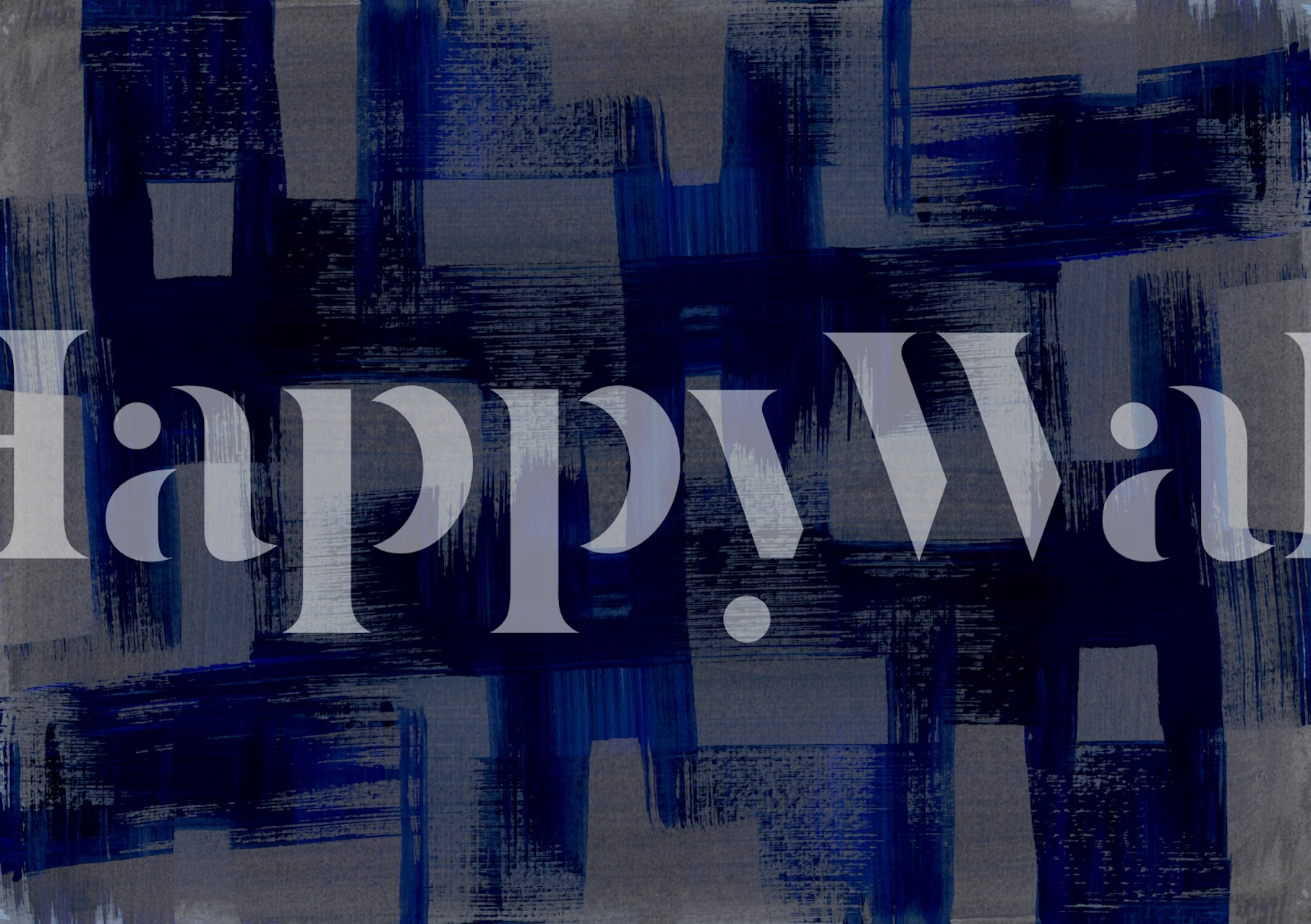 Dark blue and gray brushstroke patterned wallpaper