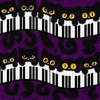 Cute Halloween Black Spooky Cats 1 behang