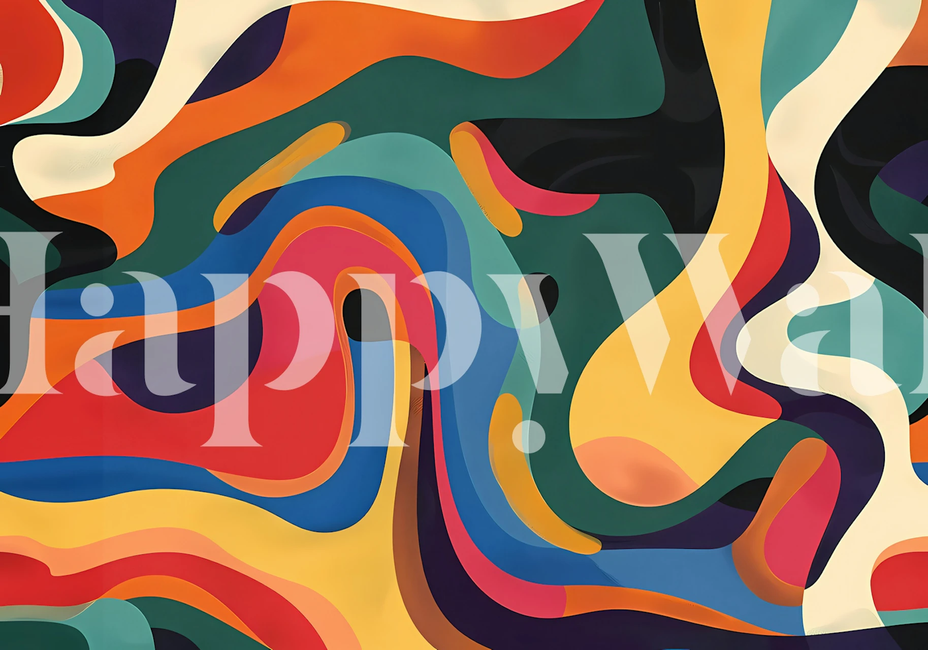 Mixing Colors and Shapes 13 wallpaper in a room