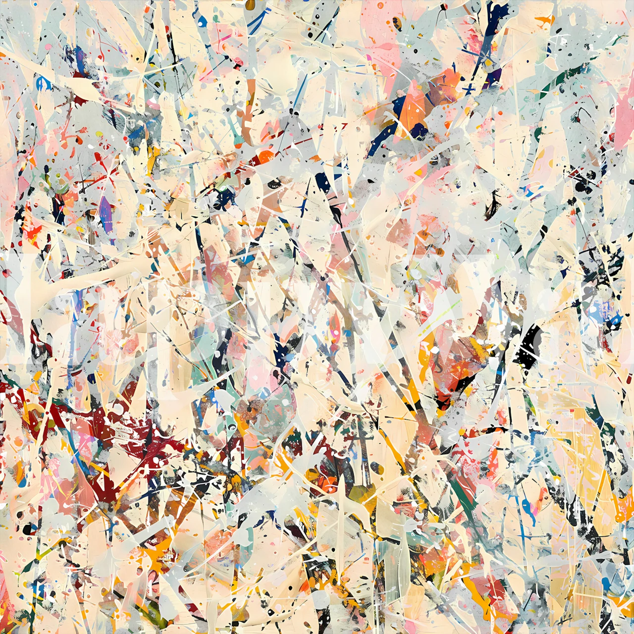 Colorful abstract wallpaper design in a room