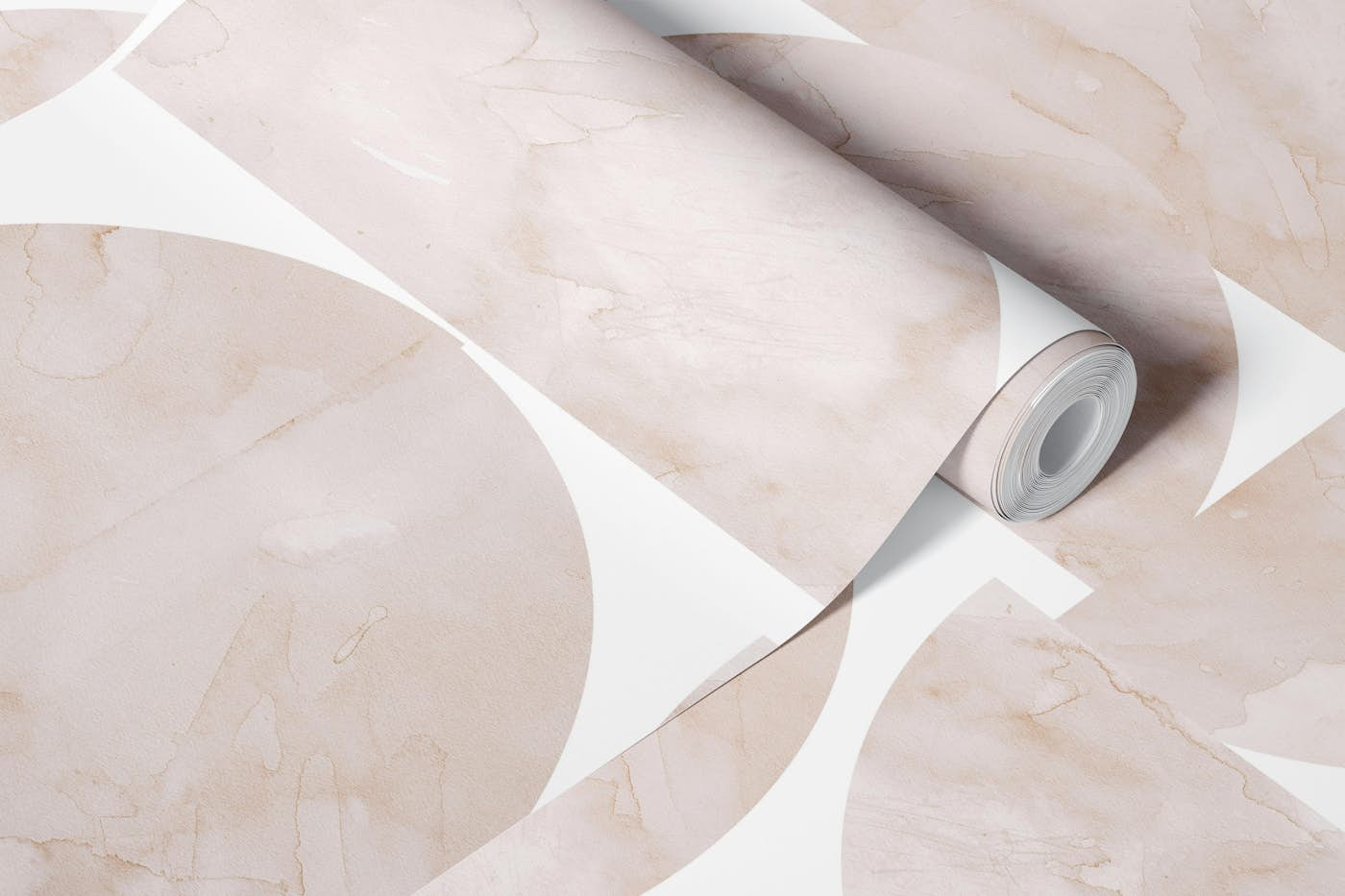 Watercolor circles and semicircles wallpaper roll