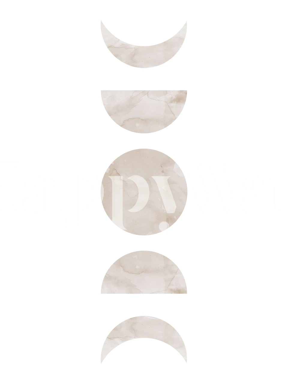 Moon phases wallpaper in a modern room