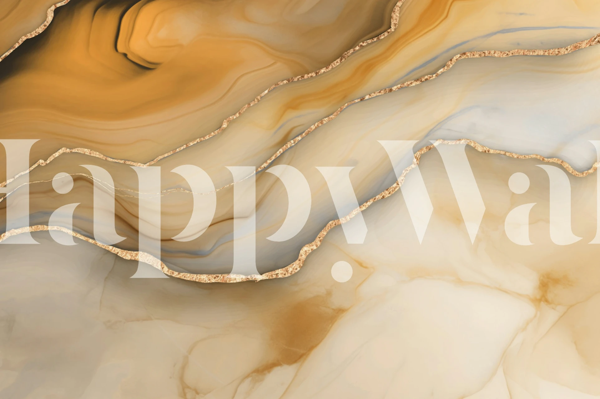 Amber marble elegance wallpaper in a room