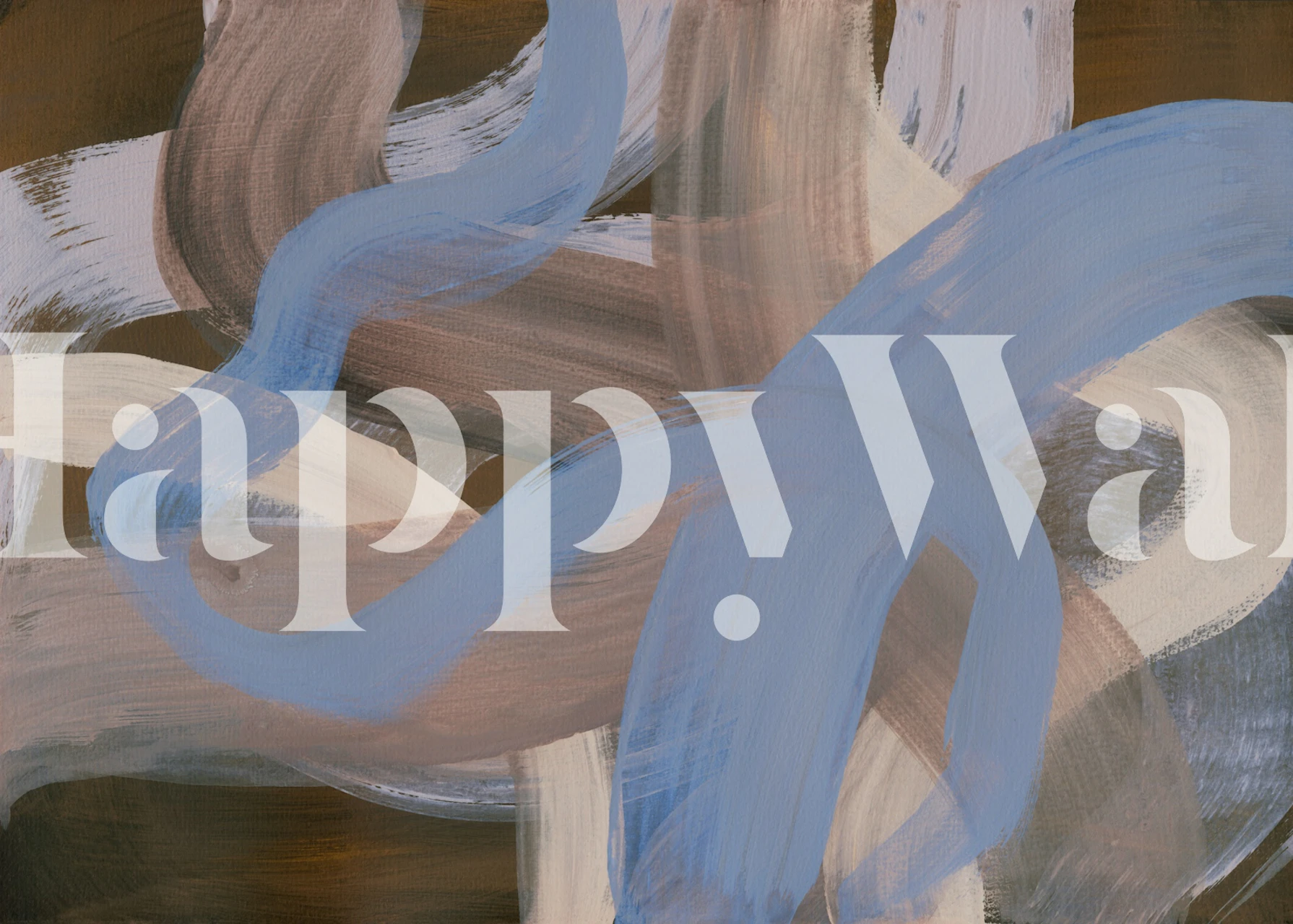 Papel de parede Abstract Brush Strokes em um ambiente de quarto