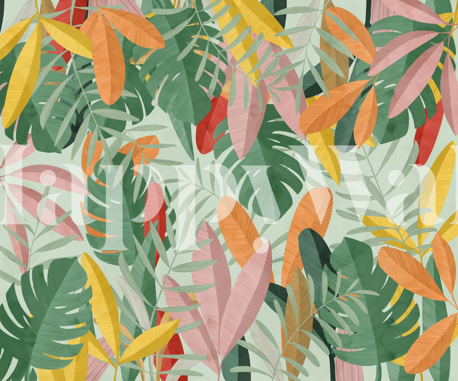 Green tropical jungle wallpaper design