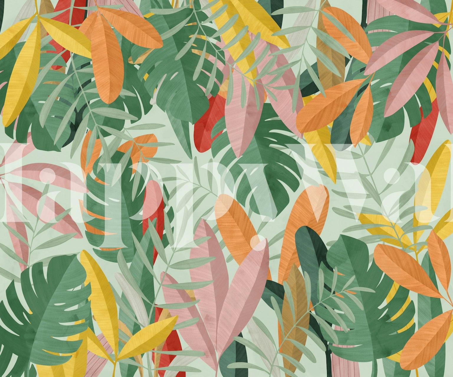 Green tropical jungle wallpaper design