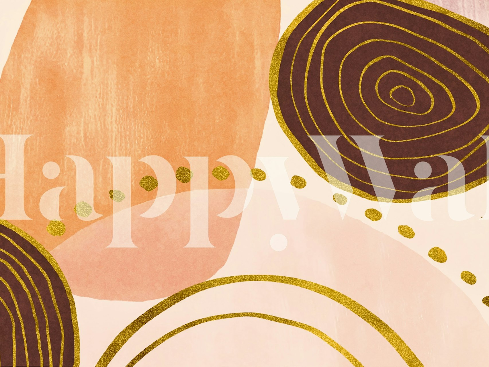 Rundet abstrakt moderne boho-tapetdesign