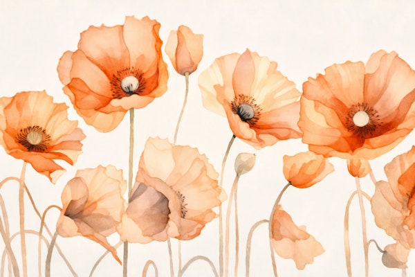 Peach Poppy Wildlflower Summer Serenade