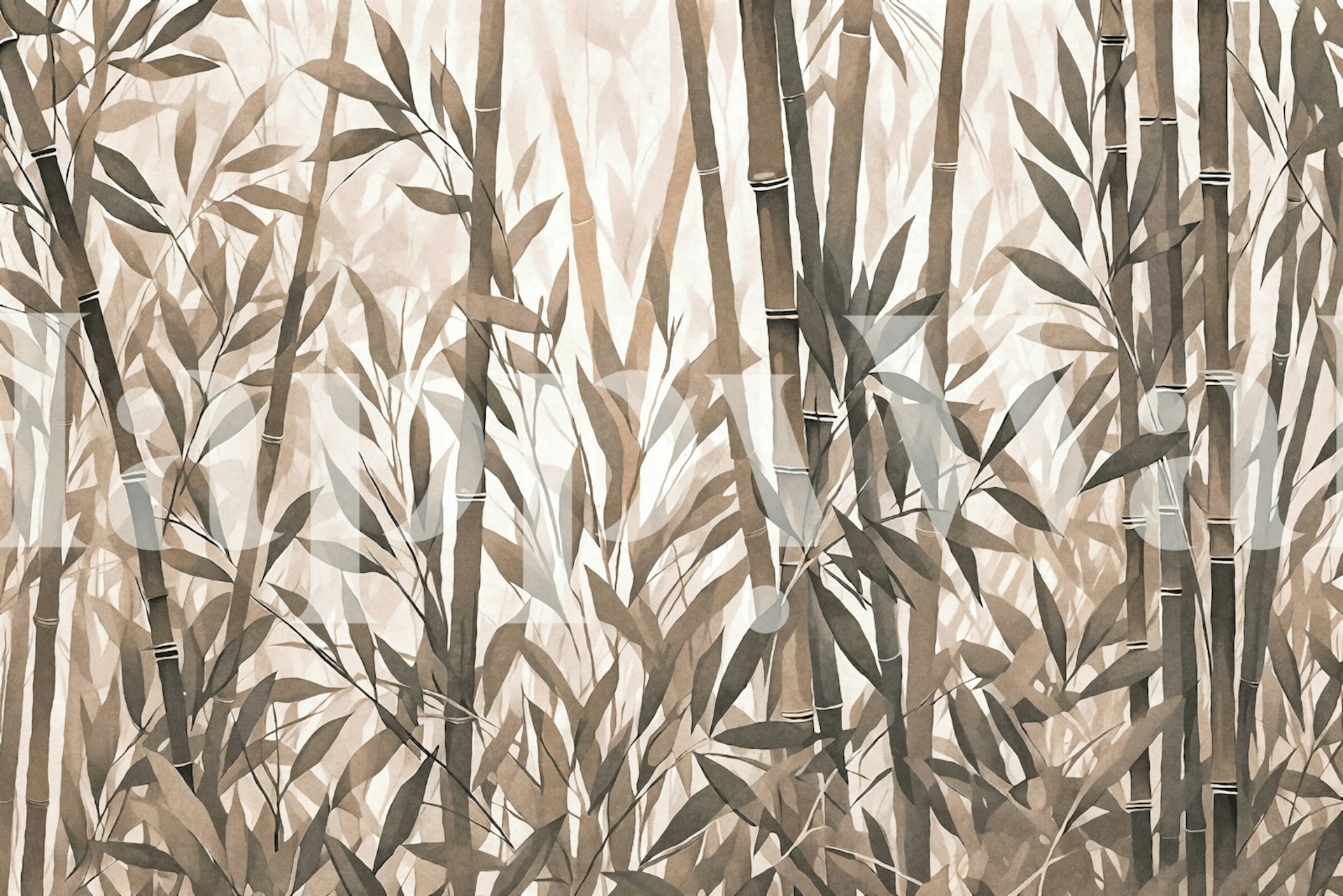 Bamboo garden wallpaper in a room