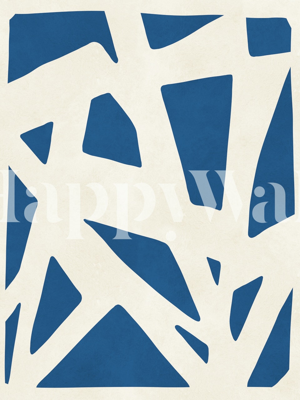 Abstract blue lines wallpaper in a room