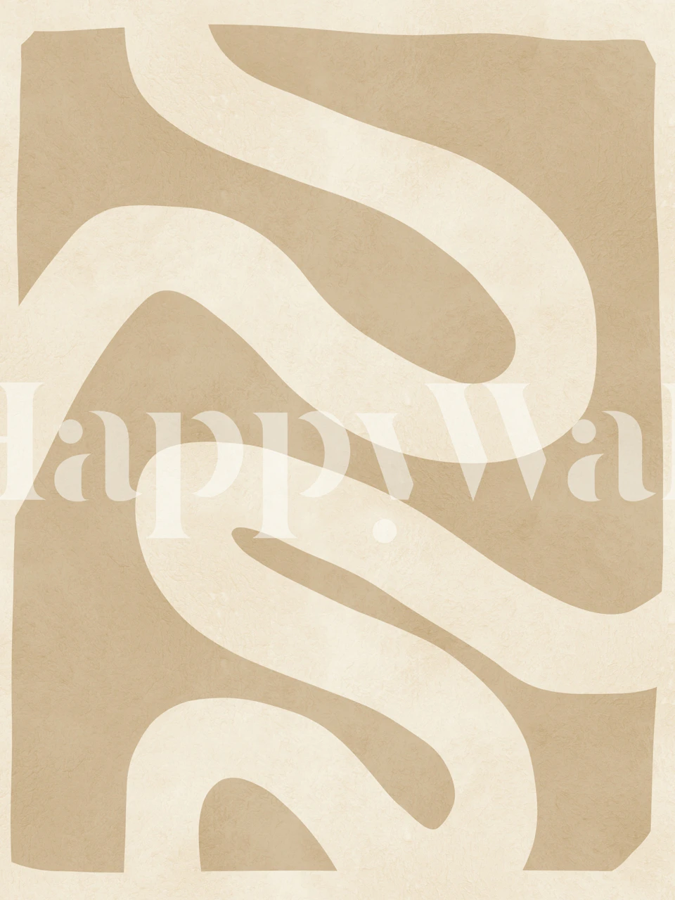 Abstract wavy lines on beige background wallpaper