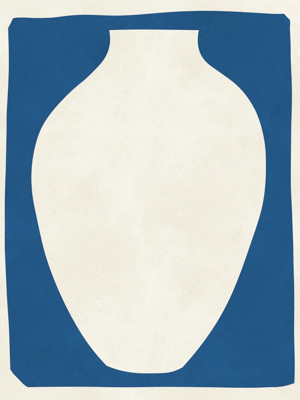 Vase on blue background 3