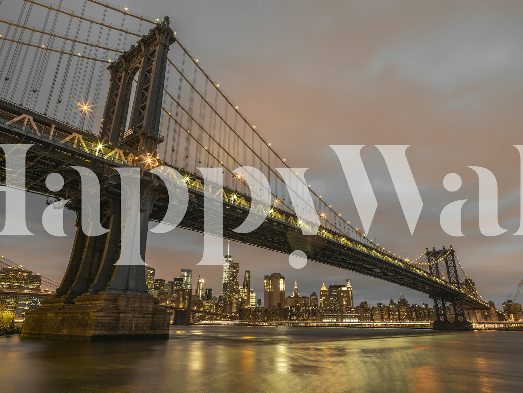 Manhattan Bridge cityscape wallpaper featuring urban skyline colors and architectural details