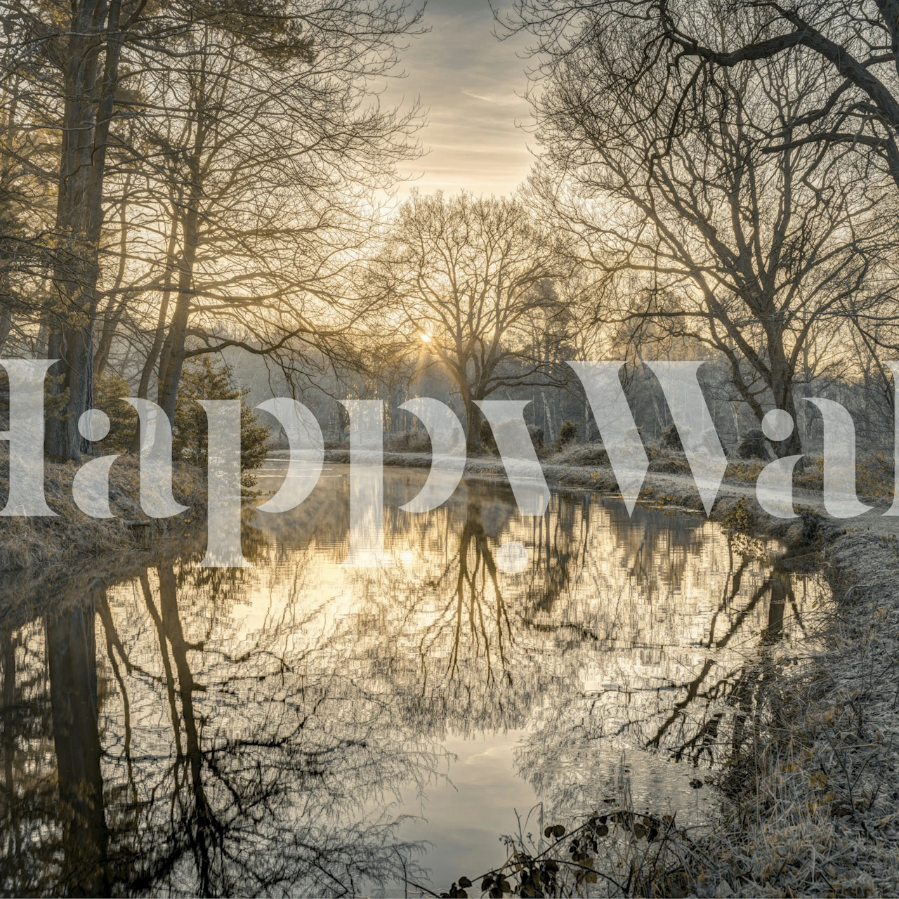 Countryside Canal Tapete in einem Raum