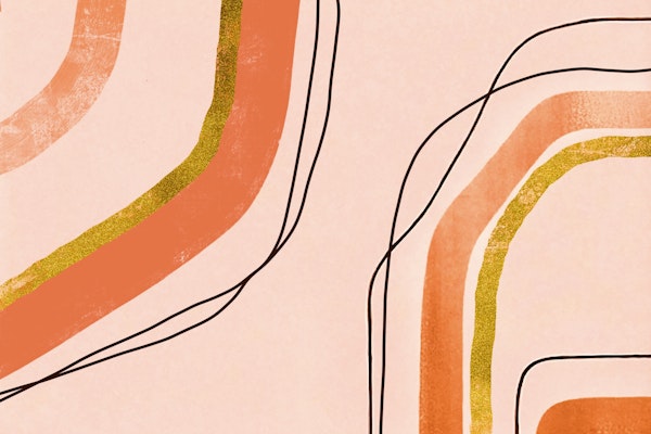 Calming Lines Mid Century Art Orange Peach