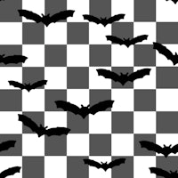 Black Bats on Grey Checkerboard papiers peint