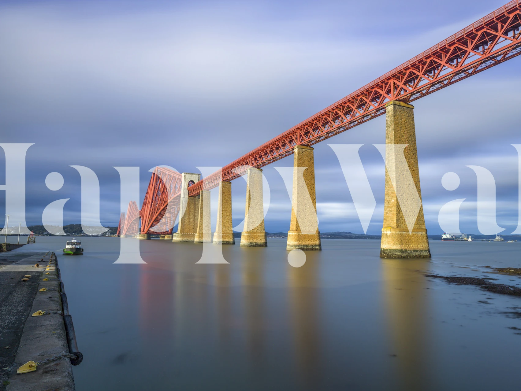 Firth of Forth Rail Bridge wall mural in dusk lighting